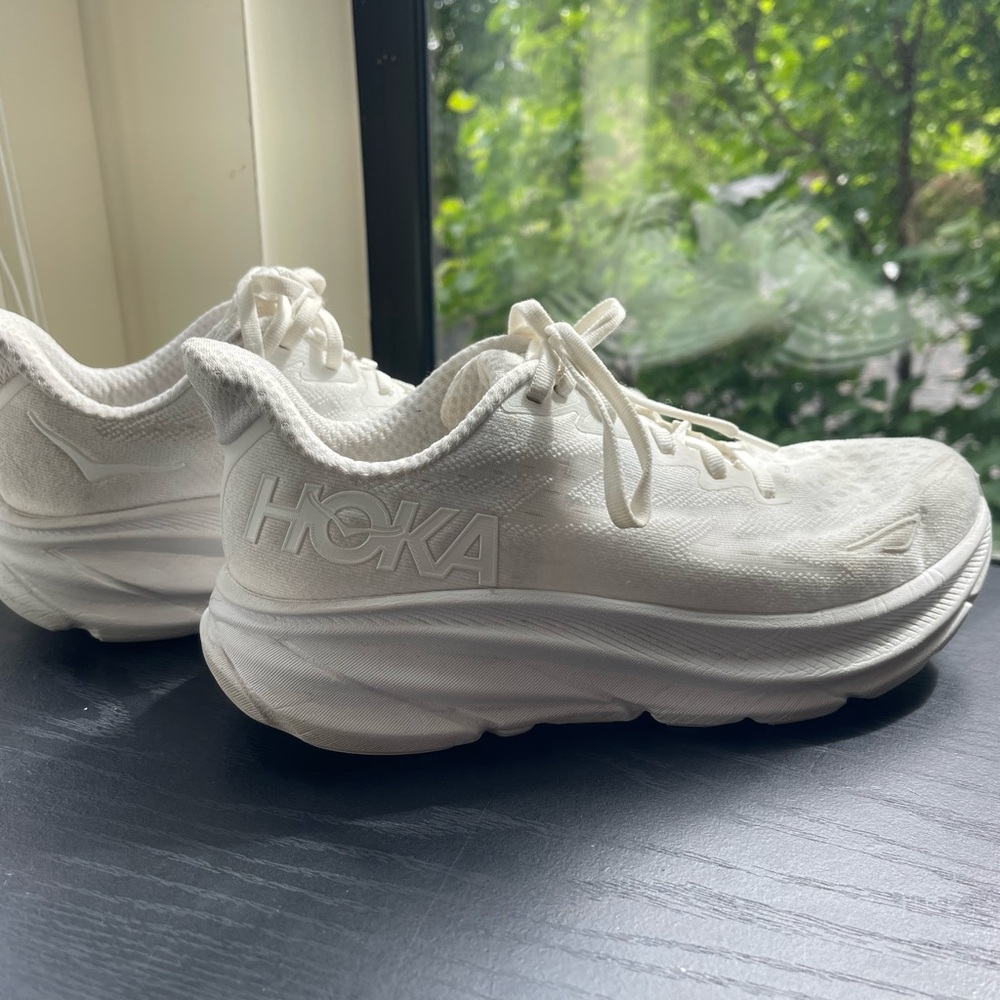 Hoka All-White Athletic Sneakers